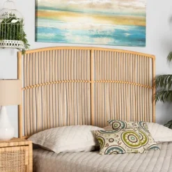 Kirkland's Home Vertical Weave Rat Queen Headboard- Beds & Headboards