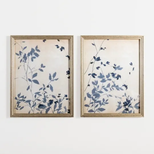 Kirkland's Home Vintage Blue Leaf Ii Framed Art Print- Framed Art