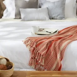 Kirkland's Home Vintage Braided Fringe Throw- Blankets & Throws