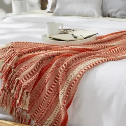 Kirkland's Home Vintage Braided Fringe Throw- Blankets & Throws