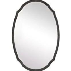 Kirkland's Home Vintage Charcoal Concaved Oval Mirror- Decorative Mirrors