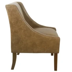 Kirkland's Home Vintage Faux Leather Swoop Accent Chair- Accent Chairs