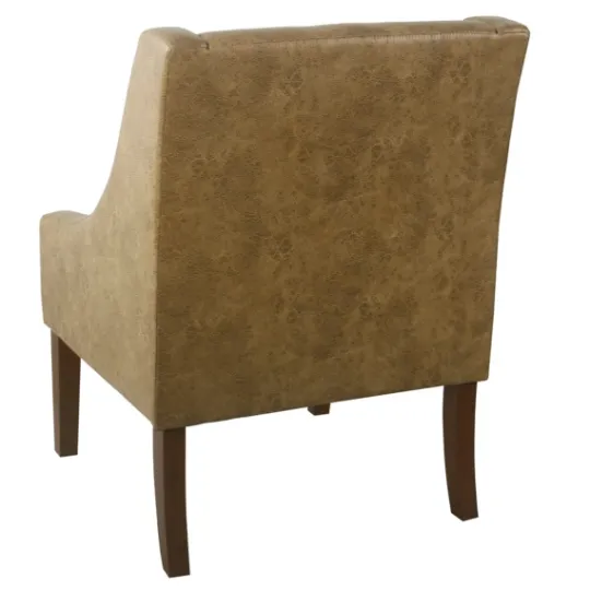 Kirkland's Home Vintage Faux Leather Swoop Accent Chair- Accent Chairs