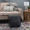 Kirkland's Home Vintage Finish Leather Cube Ottoman- Benches & Ottomans