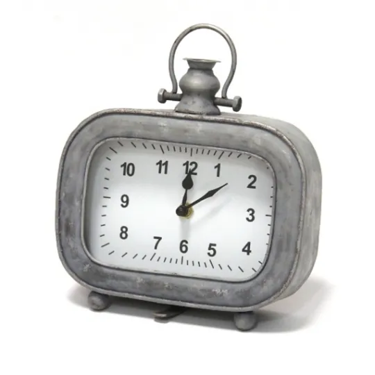 Kirkland's Home Vintage Galvanized Tabletop Clock- Decorative Accents