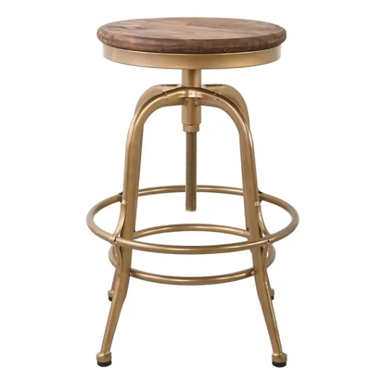 Kirkland's Home Vintage Gold Circled Arch Base Counter Stool- Bar Stools & Counter Height Stools