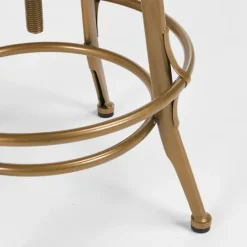 Kirkland's Home Vintage Gold Circled Arch Base Counter Stool- Bar Stools & Counter Height Stools