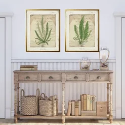 Kirkland's Home Vintage Green Ferns Framed Art Prints, Set Of 2- Framed Art