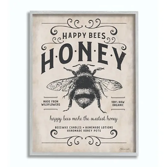 Kirkland's Home Vintage Honey Bee Framed Wall Plaque- Wall Quotes & Signs
