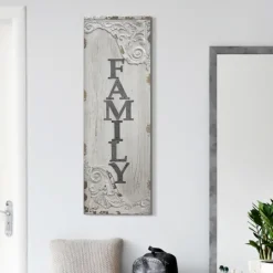 Kirkland's Home Vintage Painted Wood Family Sign- Wall Quotes & Signs