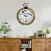 Kirkland's Home Vintage Pocket Watch Wooden Wall Clock- Clocks