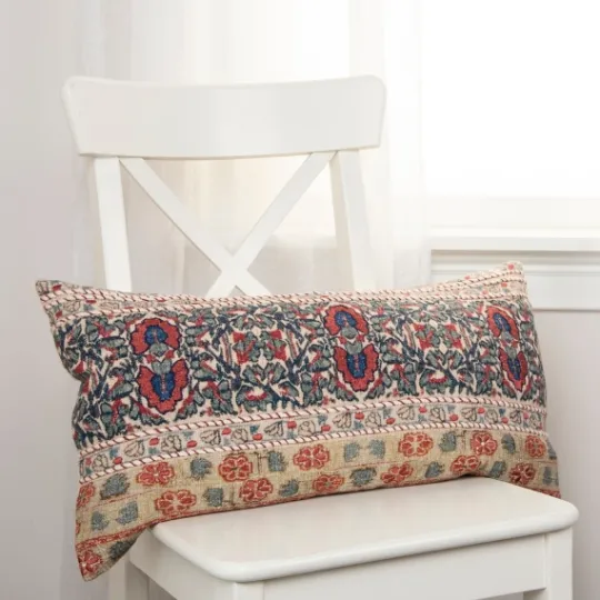 Kirkland's Home Vintage Prints Cotton Lumbar Pillow- Pillows