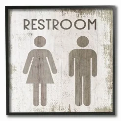 Kirkland's Home Vintage Restroom Sign Framed Wall Plaque- Wall Quotes & Signs