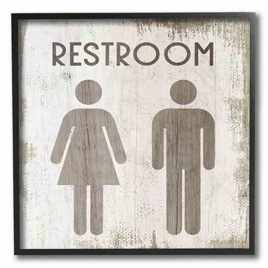 Kirkland's Home Vintage Restroom Sign Framed Wall Plaque- Wall Quotes & Signs
