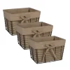 Kirkland's Home Vintage Wire Baskets With Taupe Liner, Set Of 3- Baskets & Boxes