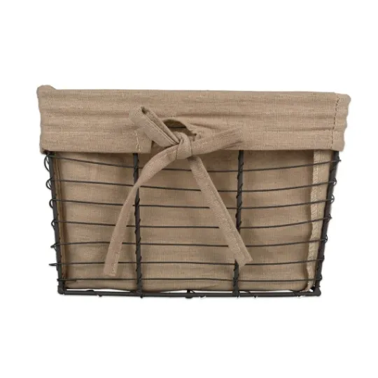 Kirkland's Home Vintage Wire Baskets With Taupe Liner, Set Of 3- Baskets & Boxes