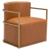Kirkland's Home Vinyl And Gold Frame Accent Chair- Accent Chairs