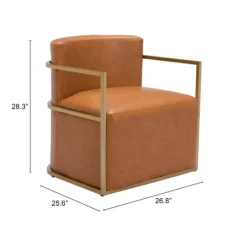 Kirkland's Home Vinyl And Gold Frame Accent Chair- Accent Chairs