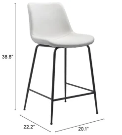 Kirkland's Home Vinyl And Steel Counter Stool- Bar Stools & Counter Height Stools