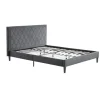 Kirkland's Home Viv Charcoal Diamond Tufted Full Bed Frame- Beds & Headboards