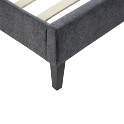 Kirkland's Home Viv Charcoal Diamond Tufted Full Bed Frame- Beds & Headboards