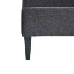 Kirkland's Home Viv Charcoal Diamond Tufted Queen Bed Frame- Beds & Headboards