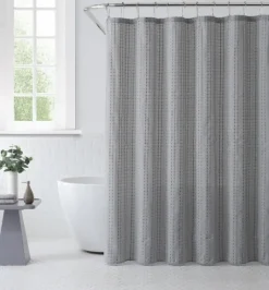 Kirkland's Home Waffle Cotton Blend Shower Curtain- Shower Curtains