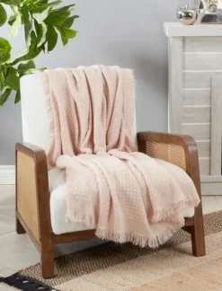 Kirkland's Home Waffle Weave Throw Blanket- Blankets & Throws