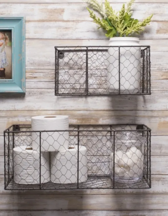 Kirkland's Home Wall Hanging Chicken Wire Baskets, Set Of 2- Wall Storage