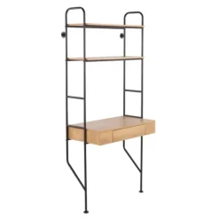 Kirkland's Home Wall-Mounted Steel And Blonde Wood Desk- Office Furniture