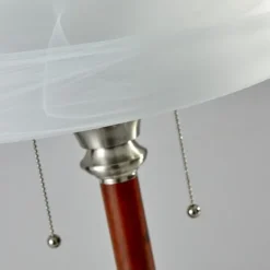 Kirkland's Home Walnut Alabaster Frosted Glass Table Lamp- Desk Lamps & Task Lighting