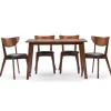 Kirkland's Home Walnut And Black Mid-Century 5-Pc. Dining Set- Dining Sets