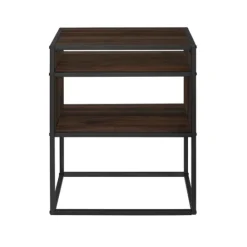 Kirkland's Home Walnut And Metal Mid-Century Modern Accent Table- Accent & End Tables
