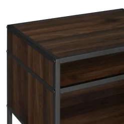 Kirkland's Home Walnut And Metal Mid-Century Modern Accent Table- Accent & End Tables