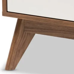 Kirkland's Home Walnut And White Mid-Century Modern Dresser- Dressers & Chests