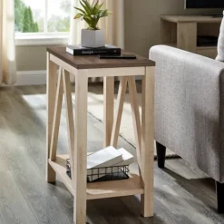 Kirkland's Home Walnut And White Oak Narrow Frame Accent Table- Accent & End Tables