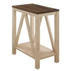 Kirkland's Home Walnut And White Oak Narrow Frame Accent Table- Accent & End Tables