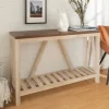 Kirkland's Home Walnut And Whitewash A-Frame Console Table- Console Tables