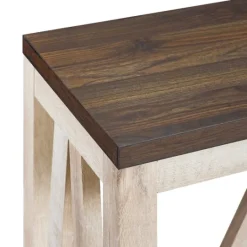 Kirkland's Home Walnut And Whitewash A-Frame Console Table- Console Tables