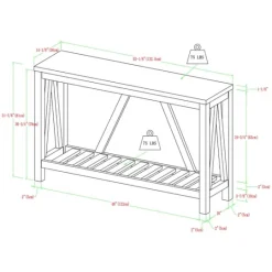 Kirkland's Home Walnut And Whitewash A-Frame Console Table- Console Tables