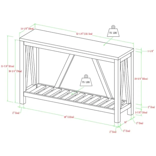 Kirkland's Home Walnut And Whitewash A-Frame Console Table- Console Tables
