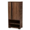 Kirkland's Home Walnut Asymmetrical Shoe Storage Cabinet- Entryway Furniture