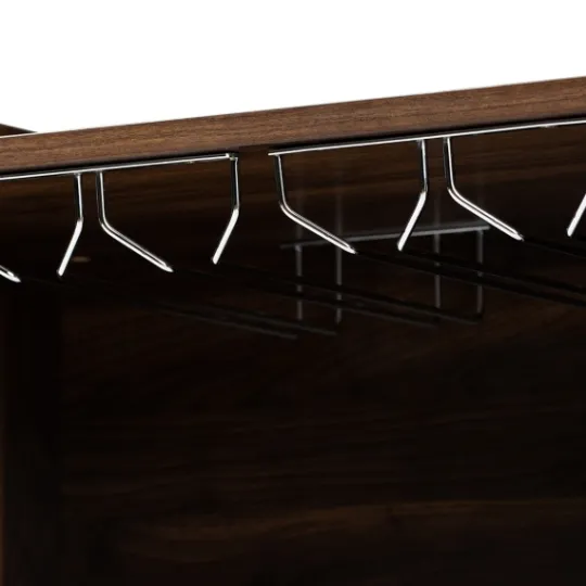 Kirkland's Home Walnut Brown Open Shelf Wine Cabinet- Cabinets & Sideboards