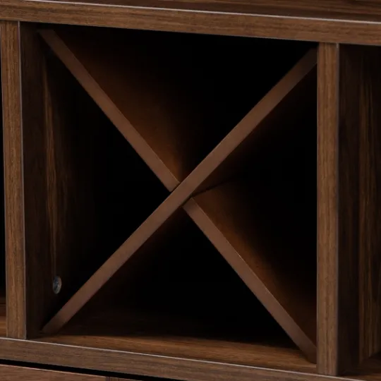 Kirkland's Home Walnut Brown Open Shelf Wine Cabinet- Cabinets & Sideboards