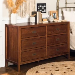 Kirkland's Home Walnut Classic 6-Drawer Dresser- Dressers & Chests