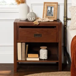 Kirkland's Home Walnut Classic 1-Drawer Nightstand- Nightstands