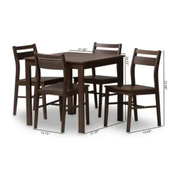 Kirkland's Home Walnut Contemporary Wood 5-Pc. Dining Set- Dining Sets