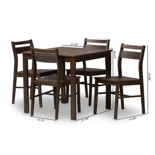 Kirkland's Home Walnut Contemporary Wood 5-Pc. Dining Set- Dining Sets