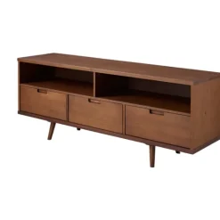 Kirkland's Home Walnut 3-Door Mid-Century Modern Tv Stand- Tv Stands & Media Consoles