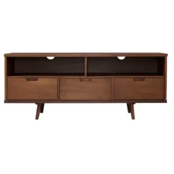 Kirkland's Home Walnut 3-Door Mid-Century Modern Tv Stand- Tv Stands & Media Consoles